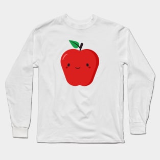 Cute Kawaii Red Apple Long Sleeve T-Shirt